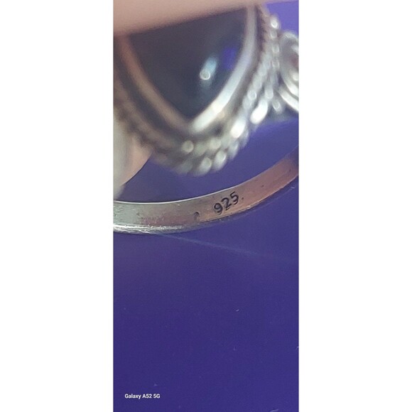 Sterling onyx pear ring size 5.25" - Picture 5 of 10